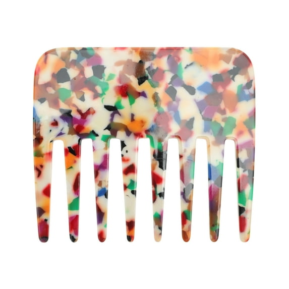 Unique Bargains 1 Pc Portable Marble Wide Tooth Comb Colorful Acetate Sheet