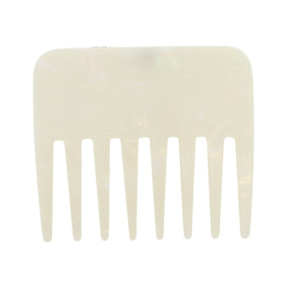 Unique Bargains 1 Pc Portable Marble Wide Tooth Comb Colorful White Acetate Sheet