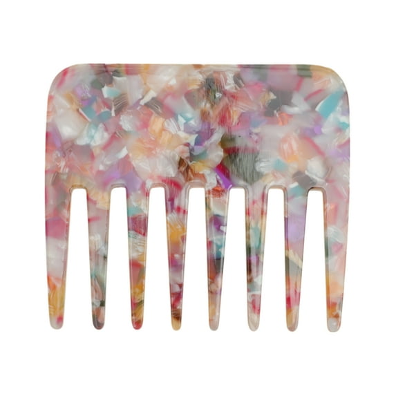 Unique Bargains 1 Pc Portable Marble Wide Tooth Comb Multicolored Acetate Sheet
