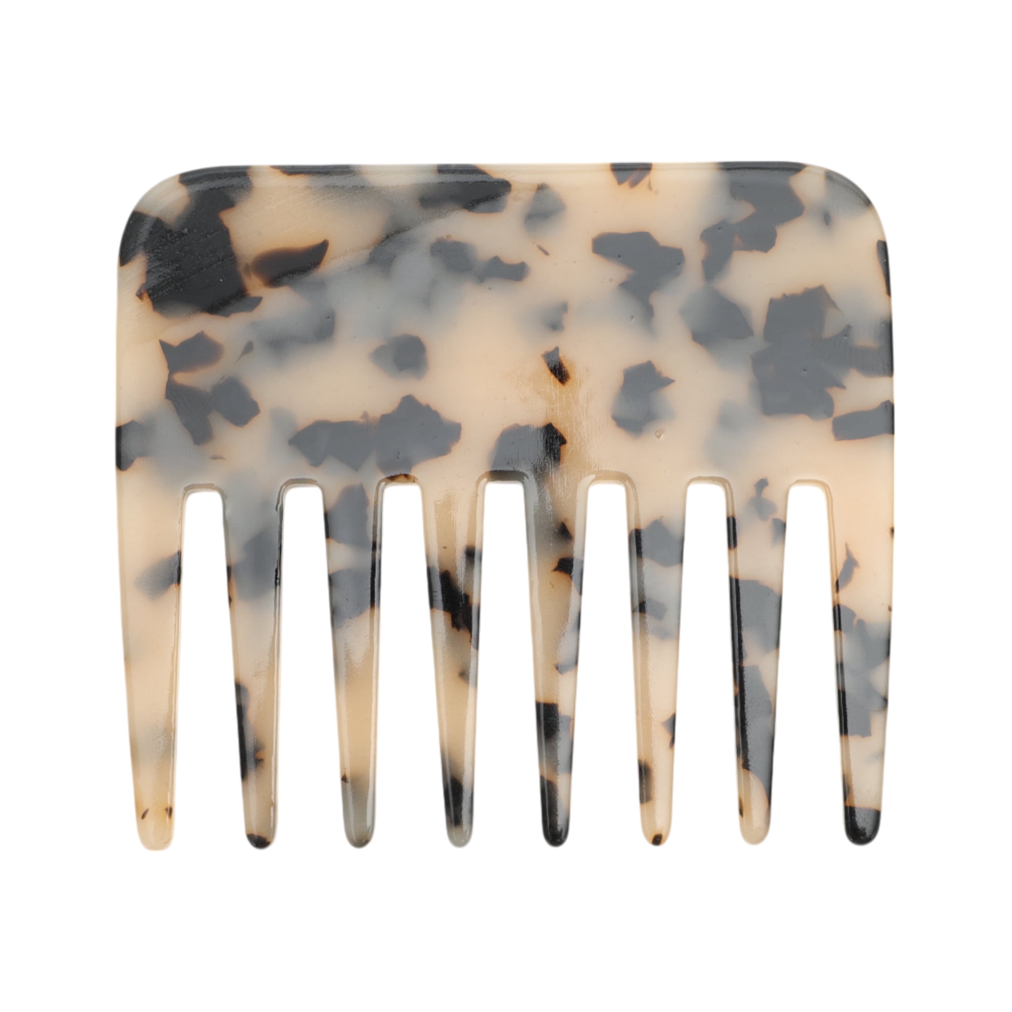 Unique Bargains 1 Pc Portable Marble Wide Tooth Comb for All Hair Types Styles Light Brown