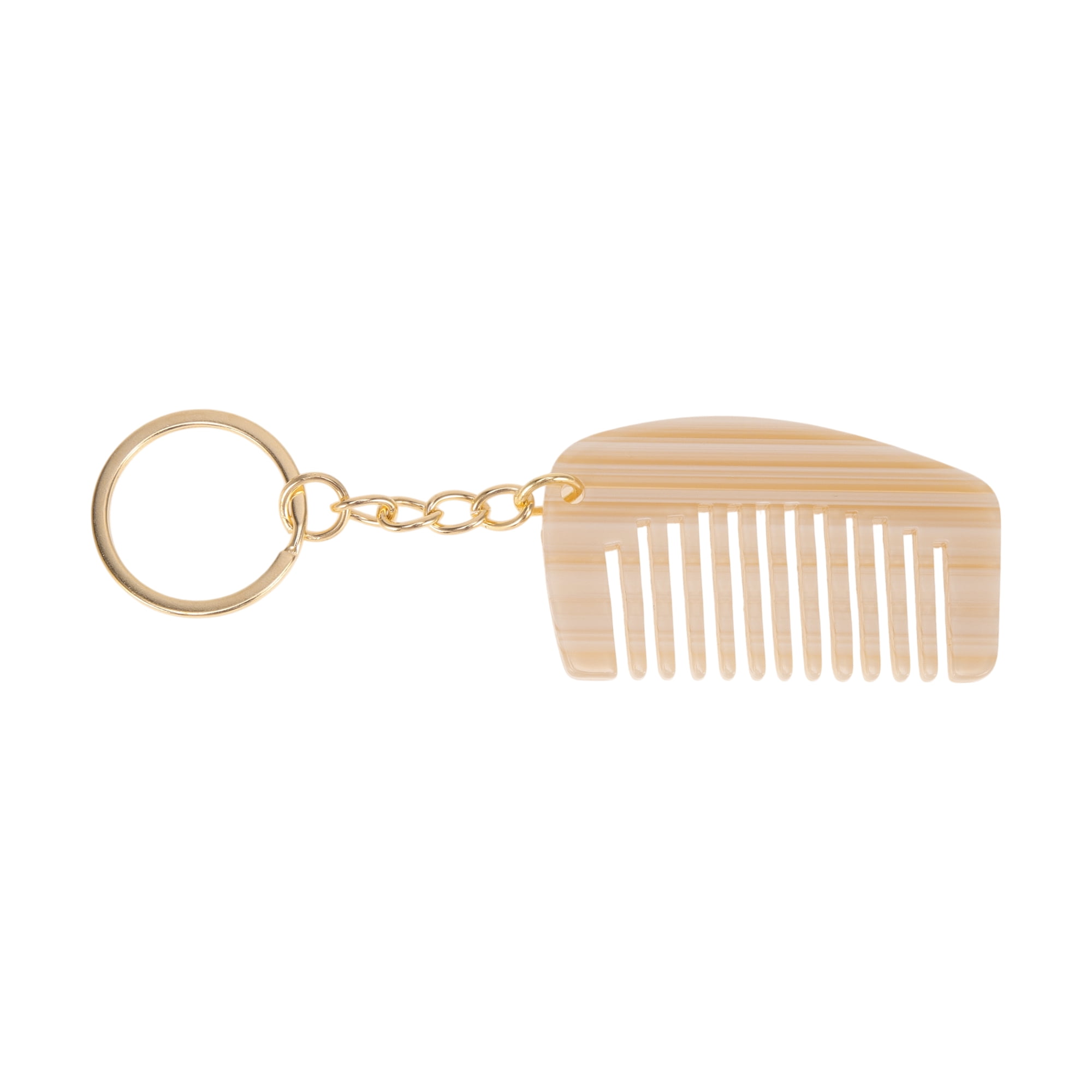 Unique Bargains 1 Pc Portable Mini Keychain Hair Comb for All Hair Types Styles White