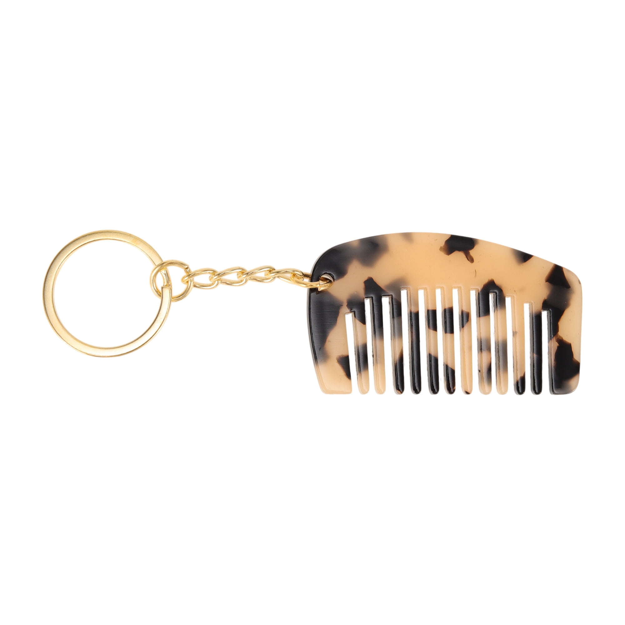 Unique Bargains 1 Pc Portable Mini Keychain Hair Comb for Making hair Smooth Light Brown