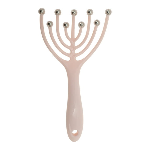 Unique Bargains 1 Pc Portable Nine Claws Head Massager for Home Pink PP Steel Ball