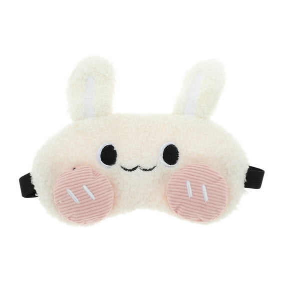 Unique Bargains 1 Pc Portable Rabbit Adjustable Eye Mask for Travel Beige Fleece