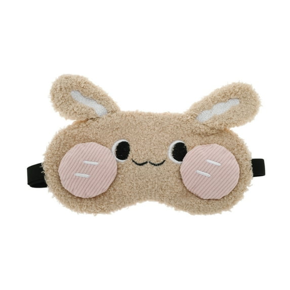 Unique Bargains 1 Pc Portable Rabbit Adjustable Eye Mask for Travel Coffee Color Fleece