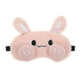 thumbnail image 1 of Unique Bargains 1 Pc Portable Rabbit Adjustable Eye Mask for Travel Pink Fleece, 1 of 3