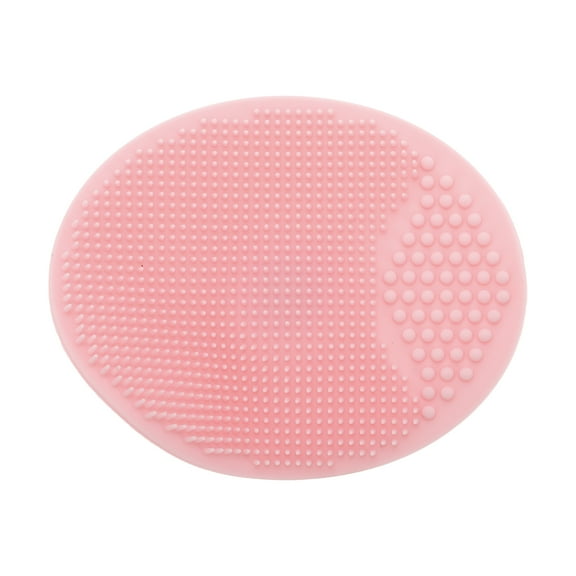 Unique Bargains 1 Pc Portable Silicone Facial Cleansing Brush Oval 3.94"x3.15"x1.3" Pink