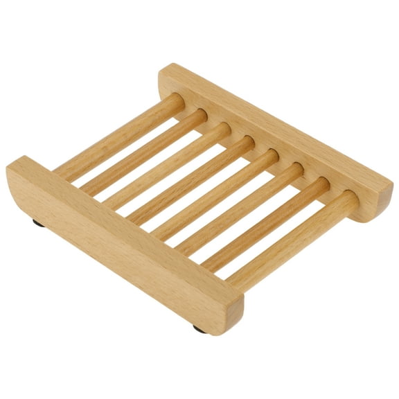 Unique Bargains 1 Pc Portable Soap Dish Square Brown Soap Dish for Bathroom Kitchen 4.61"x3.62"x0.83"