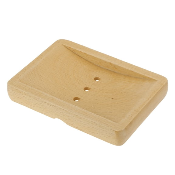 Unique Bargains 1 Pc Portable Soap Dish Square Brown Soap Dish for Bathroom Kitchen 5.43"x3.78"x0.83"