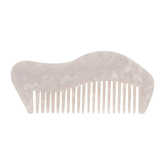 Unique Bargains 1 Pc Portable Special Shape Hair Comb White Acetate Sheet