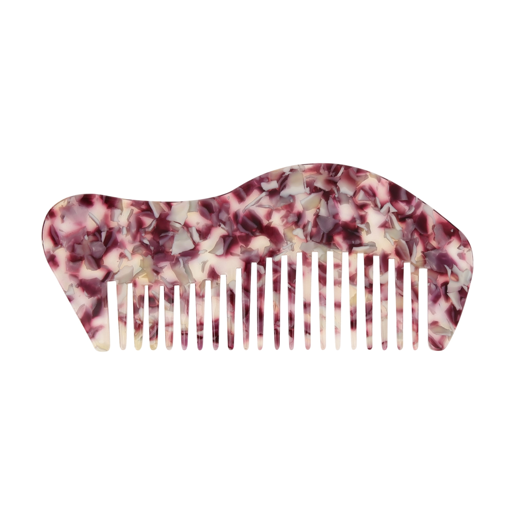Unique Bargains 1 Pc Portable Special Shape Hair Comb for Making hair Smooth Purple, White