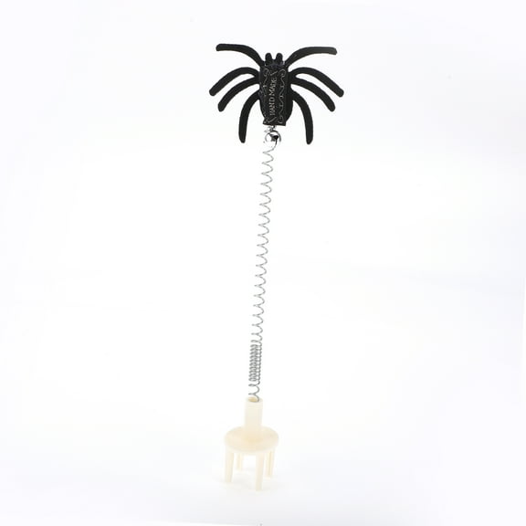 Unique Bargains 1 Pc Portable Spider Pattern Cat Playing Rod for Indoor Black Plastic