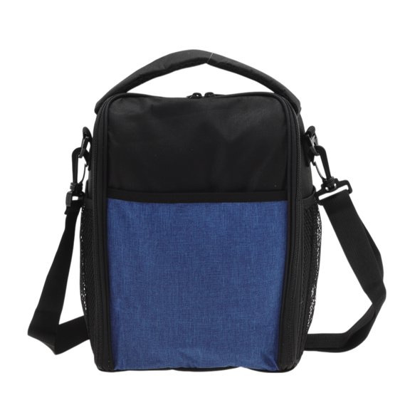 Unique Bargains 1 Pc Portable Thickened Lunch Bag Blue Black