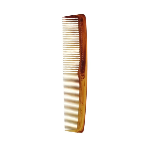 Unique Bargains 1 Pc Portable Two-Color Handle Flat Comb Amber Plastic