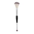 thumbnail image 1 of Unique Bargains 1 Pc Portable Two-in-one Dual Head Makeup Brush for Bathroom Black Brown Silver Plastic Handle Nylon Hair, 1 of 5