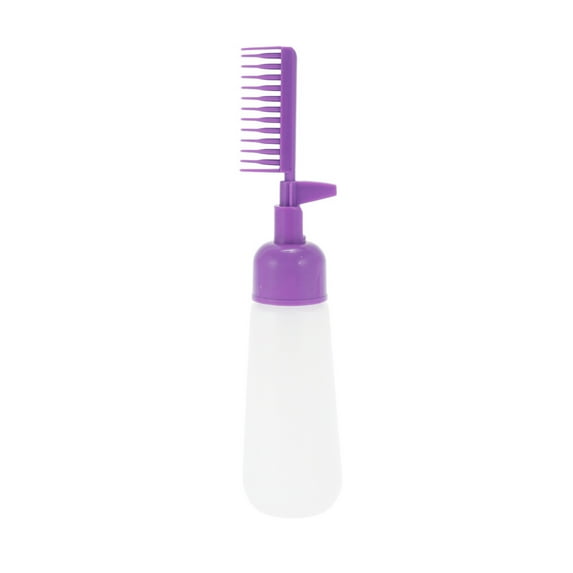 Unique Bargains 1 Pc Press Type Root Comb Applicator Bottle for Bathroom Vanities Purple White PP PE