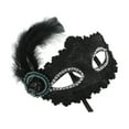 thumbnail image 1 of Unique Bargains 1 Pc Princess Feather Half Face Party Mask for Masquerade Party Black, 1 of 5
