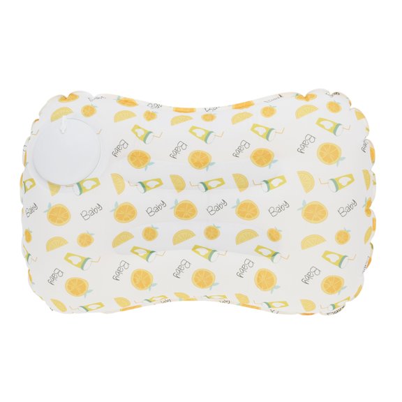 Unique Bargains 1 Pc Pump-action Camping Pillow Inflatable Pillow for Camping White Yellow Ice Silk