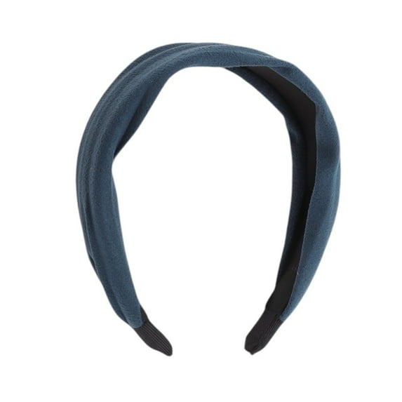 Unique Bargains 1 Pc Pure Color Wide Headbands for Women Navy Blue