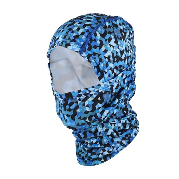 Unique Bargains 1 Pc Quick-drying Ice Silk Geometric Balaclava Face Mask Dark Blue