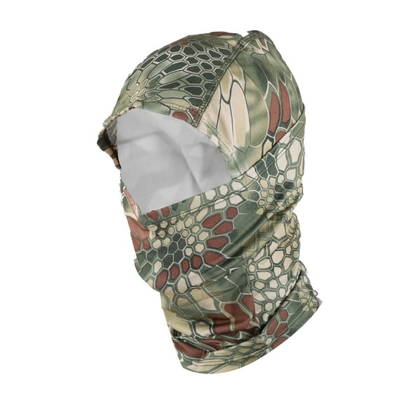 Unique Bargains 1 Pc Quick-drying Ice Silk Snake Pattern Balaclava Face Mask Dark Green