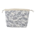 thumbnail image 1 of Unique Bargains 1 Pc Quilting Drawstring Makeup Bag Beige Navy Blue Polyester, 1 of 5