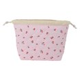 thumbnail image 1 of Unique Bargains 1 Pc Quilting Drawstring Makeup Bag Pink Red Light Blue Polyester, 1 of 6