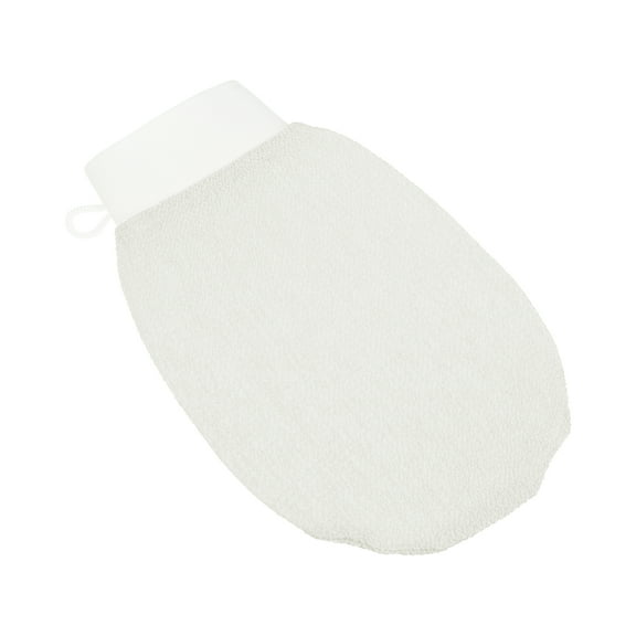 Unique Bargains 1 Pc Rayon Shower Gloves Exfoliating Gloves for Bathroom 8.86"x6.02" Beige