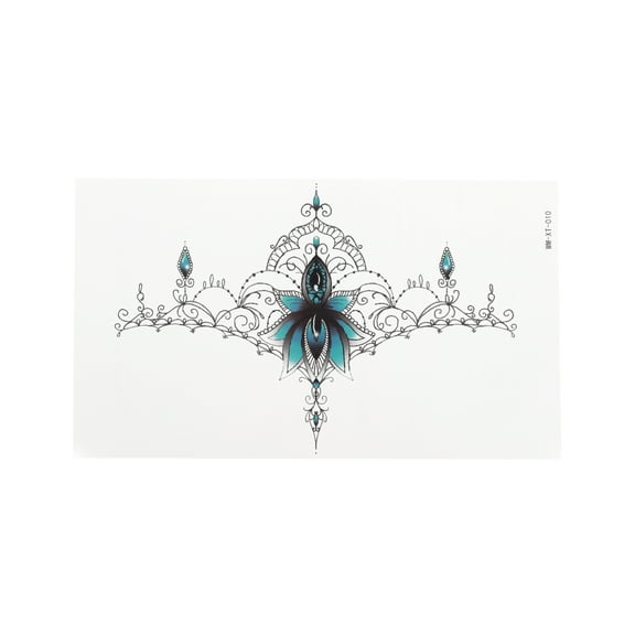 Unique Bargains Christmas 1 Pc Realistic Temporary Tatto Collarbone Fake Tattoos Blue Black