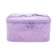 thumbnail image 1 of Unique Bargains 1 Pc Rectangle Heart Makeup Bag Purple PU, 1 of 4