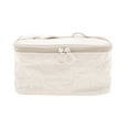 thumbnail image 1 of Unique Bargains 1 Pc Rectangle Heart Makeup Bag White PU, 1 of 3