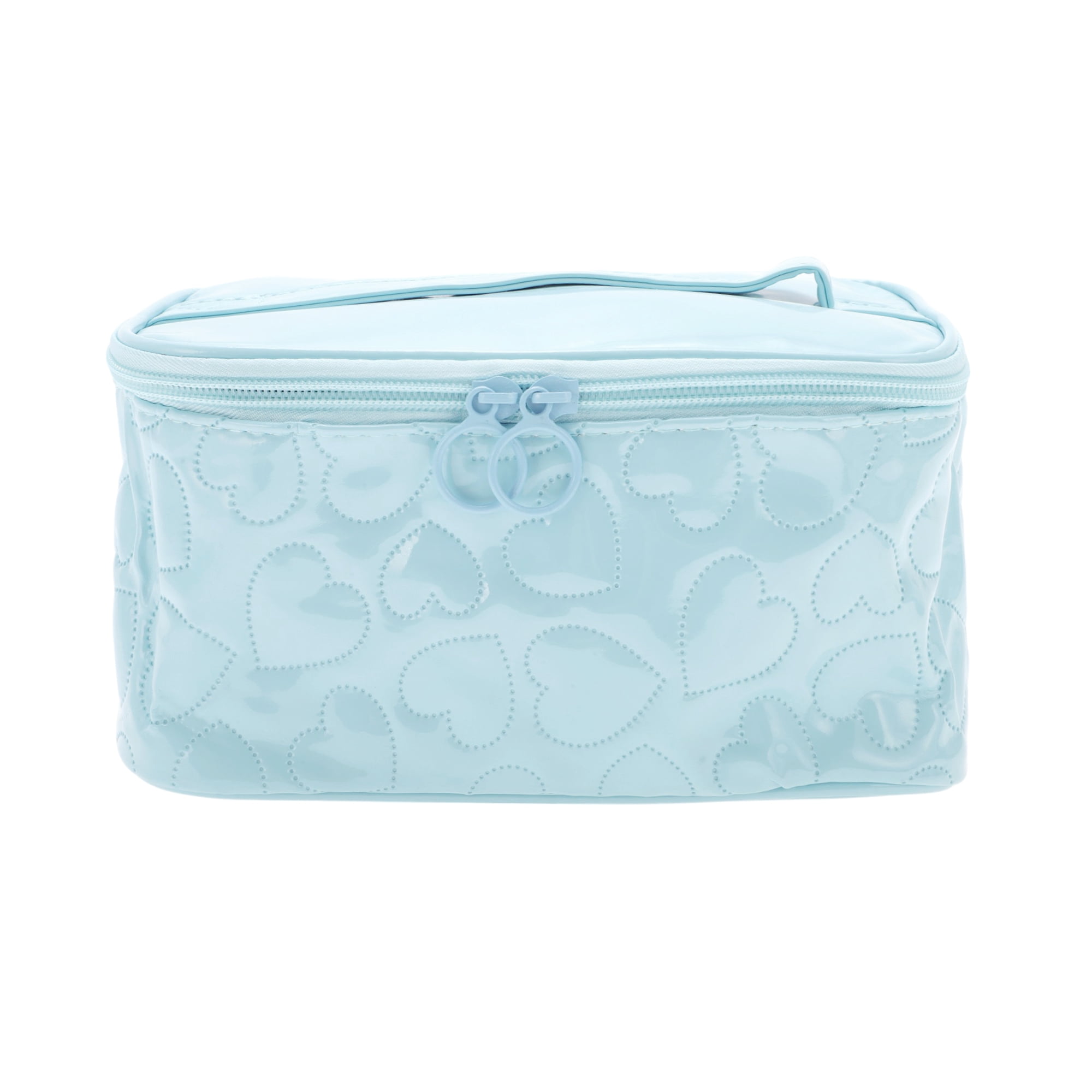 Unique Bargains 1 Pc Rectangle Heart Shaped Makeup Bag for Various Occasions Blue