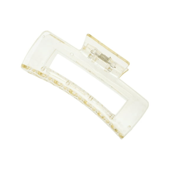 Unique Bargains 1 Pc Rectangle Lacquered Hair Clips Hairdo Clip for Home Champagne