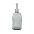 thumbnail image 1 of Unique Bargains 1 Pc Rectangular Bottom Vertical Stripes Soap Dispenser 13.53oz Gold Tone Silver Tone, 1 of 6