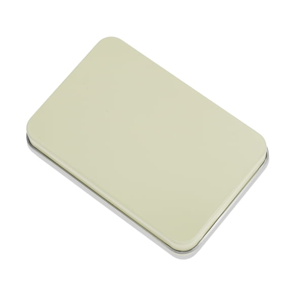 Unique Bargains 1 Pc Rectangular Nail Storage Box Beige Tinplate