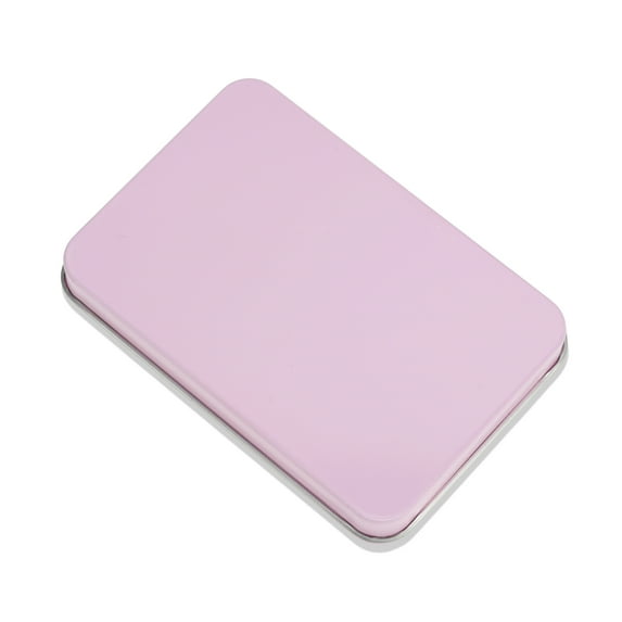 Unique Bargains 1 Pc Rectangular Nail Storage Box Pink Tinplate