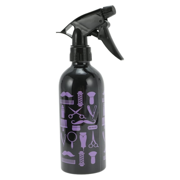 Unique Bargains 1 Pc Refillable Spray Bottles Comb Pattern Hair Spray Bottles for Hair 500ml Black Purple