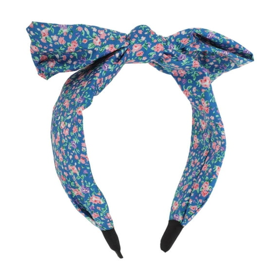 Unique Bargains 1 Pc Retro Bow Headbands for Women Blue