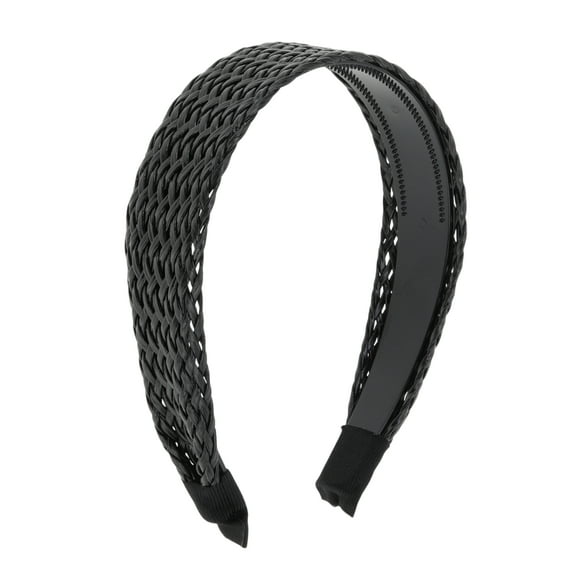Unique Bargains 1 Pc Retro Braided Headband 6.1"x4.72" Black