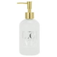 thumbnail image 1 of Unique Bargains 1 Pc Reusable Cylinder Letter Soap Dispenser 13.53oz White Gold Tone, 1 of 6