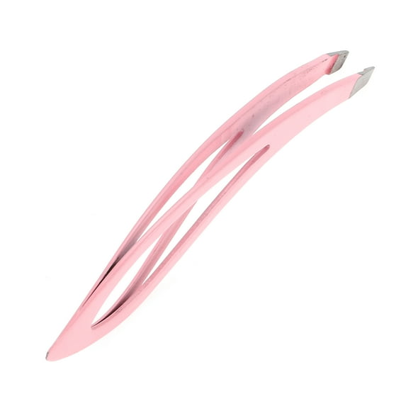 Unique Bargains 1 Pc Reusable Eyebrow Tweezer for Bathroom Travel Hotel Light Pink Stainless Steel