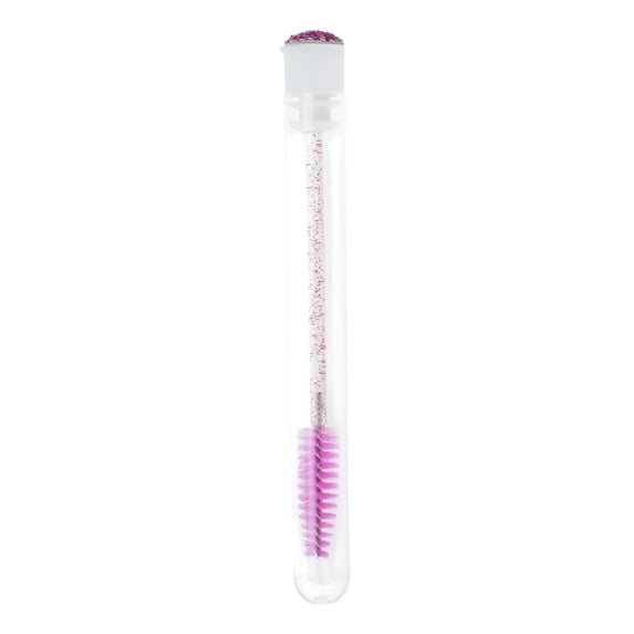 Unique Bargains 1 Pc Reusable Eyelash Brush for Vacation Fuchsia Plastic Nylon