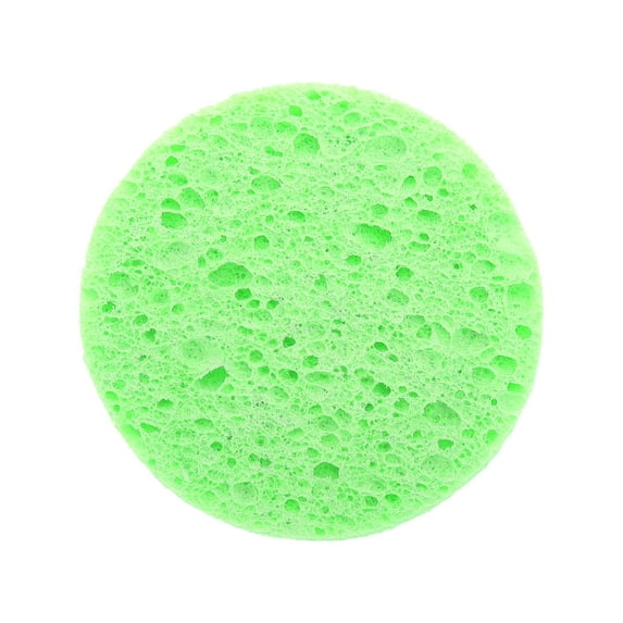 Unique Bargains 1 Pc Reusable Facial Sponges Round for Removing Dirt 3.94"x0.31" Green