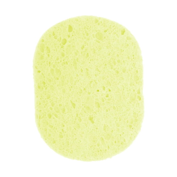 Unique Bargains 1 Pc Reusable Facial Sponges Runways Shape for Removing Dirt 4.13"x3.35"x0.31" Light Yellow