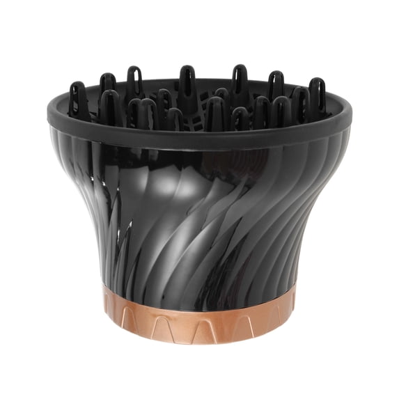 Unique Bargains 1 Pc Reusable Hair Dryer Diffuser Attachment Black Gold Tone Polycarbon PC