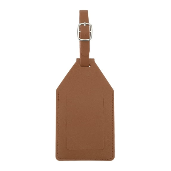 Unique Bargains 1 Pc Reusable Luggage Tag for Travelling Brown Polyurethane