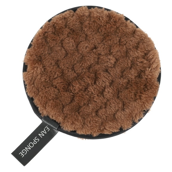 Unique Bargains 1 Pc Reusable Round Facial Sponges 3.94"x3.94" Brown