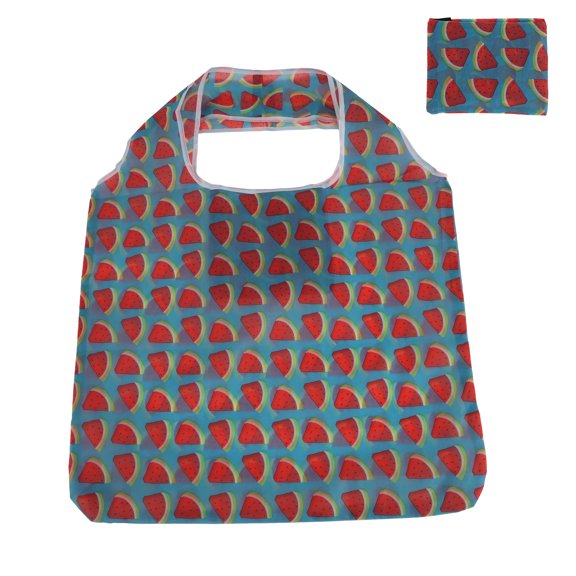 Unique Bargains 1 Pc Reusable Shopping Bag Durable Printed Handle 18.11"x15.74" Gray, Red