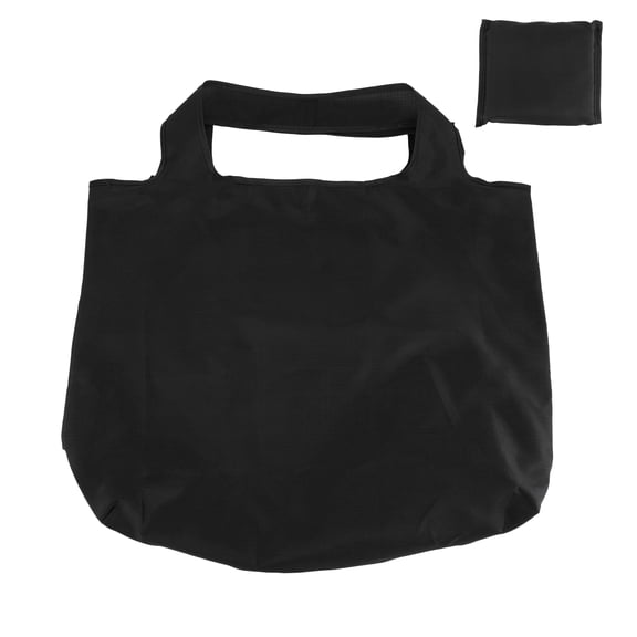 Unique Bargains 1 Pc Reusable Shopping Bag Durable Solid Color Waterproof Foldable 20.86"x3.93"x14.96" Black