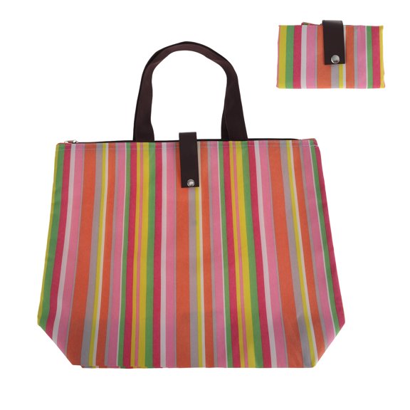 Unique Bargains 1 Pc Reusable Shopping Bag Durable Travel Shopping Bag [Lines]